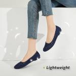 Navy Mesh Ballet Flats with Flower Eyelets