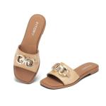 FITORY Women's Soft Leather Summer Flat Sandals