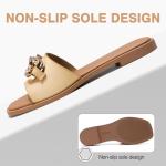 FITORY Women's Soft Leather Summer Flat Sandals