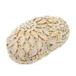 Luxury Flower Clutch Purse with Rhinestones