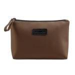 Stylish Coffee PU Leather Makeup Travel Bag