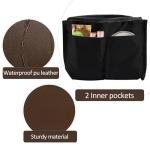 Stylish Coffee PU Leather Makeup Travel Bag