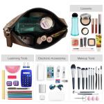 Stylish Coffee PU Leather Makeup Travel Bag