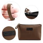 Stylish Coffee PU Leather Makeup Travel Bag