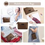 Stylish Coffee PU Leather Makeup Travel Bag