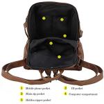 Stylish Waterproof Brown PU Leather Backpack