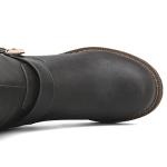 GLOBALWIN Women's Grey Quilted Knee-High Riding Boots