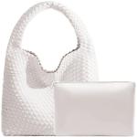Vegan Leather Hand-Woven Tote Bag - Creamy White