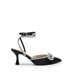 DREAM PAIRS Rhinestone Bow Kitten Heels Black