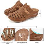 HARENCE Women's Comfortable Closed Toe Platform Clogs