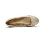 Gold Rhinestone Ballet Flats for Women - Size 8.5