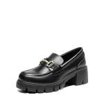 Chic Black Platform Loafers for Women