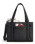 BAGSMART Jet Black Boxy Tote Bag for Women
