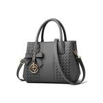 Chic Dark Gray PU Leather Handbag for Women