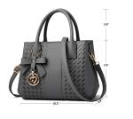 Chic Dark Gray PU Leather Handbag for Women