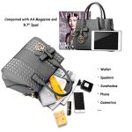 Chic Dark Gray PU Leather Handbag for Women