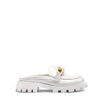 White Chunky Platform Mules for Women