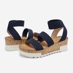 DREAM PAIRS Women's Navy Flatform Wedge Sandals