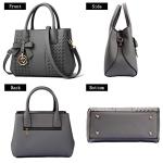 Chic Dark Gray PU Leather Handbag for Women