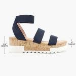 DREAM PAIRS Women's Navy Flatform Wedge Sandals