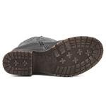 Women's Grey Quilted Knee-High Riding Boots