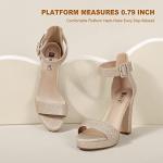 IDIFU Gold Glitter Platform High Heel Sandals