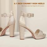 IDIFU Gold Glitter Platform High Heel Sandals