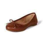 Tan Ballet Flats with Bow for Women