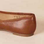 Tan Ballet Flats with Bow for Women