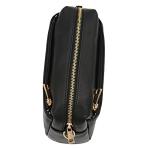 FashionPuzzle Small Black Triple Zip Crossbody Bag