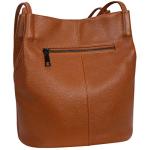 Iswee Brown Leather Bucket Tote Bag for Women
