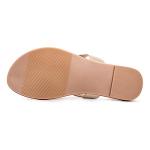LM Women's Gold T-Strap Thong Slide Sandals