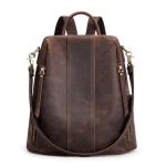 S-ZONE Stylish Antitheft Leather Backpack for Women