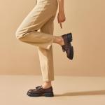 Chic Women's Leather Chunky Platform Loafers