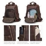 S-ZONE Stylish Antitheft Leather Backpack for Women