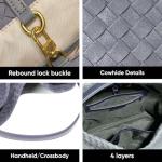 Braided Suede Tote Bag for Work and Travel