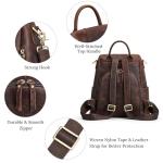 S-ZONE Stylish Antitheft Leather Backpack for Women