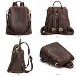 S-ZONE Stylish Antitheft Leather Backpack for Women