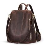 S-ZONE Stylish Antitheft Leather Backpack for Women