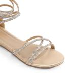 DREAM PAIRS Women's Gold Rhinestone Strappy Sandals