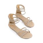 DREAM PAIRS Women's Gold Rhinestone Strappy Sandals