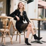 Black Suede Stiletto Ankle Boots for Women