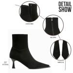 Black Suede Stiletto Ankle Boots for Women