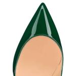 Elegant Forest Green Chunky High Heel Pumps