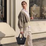 Kadynow Black Vegan Leather Bucket Tote Bag