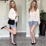 JENN ARDOR Black Slingback Kitten Heels Low Heeled Dressy Kitty Pumps for Women Going Out Short Sandals Fashion Casual Bridal Shoes Size 8.5