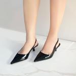 JENN ARDOR Black Slingback Kitten Heels Low Heeled Dressy Kitty Pumps for Women Going Out Short Sandals Fashion Casual Bridal Shoes Size 8.5