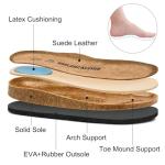 Brelzo Calvior Women's Suede Clogs Men's Slip-On Mules Non-Slip Potato Shoes Arch Support Sandals with Adjustable Buckle for Indoor & Outdoor Use Tan