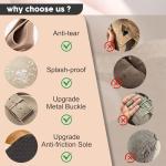 Brelzo Calvior Women's Suede Clogs Men's Slip-On Mules Non-Slip Potato Shoes Arch Support Sandals with Adjustable Buckle for Indoor & Outdoor Use Tan