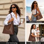 Hobo Bag for Women, Large Slouchy Shoulder Bag, Soft Vegan Leather Everyday Tote Purse, Stylish Handbag Fits 13.6'' Laptop